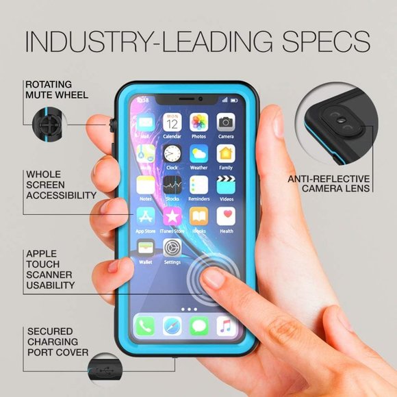 CellEver Waterproof Case for iPhone Xs/iPhone X (Black) - Picture 2 of 6